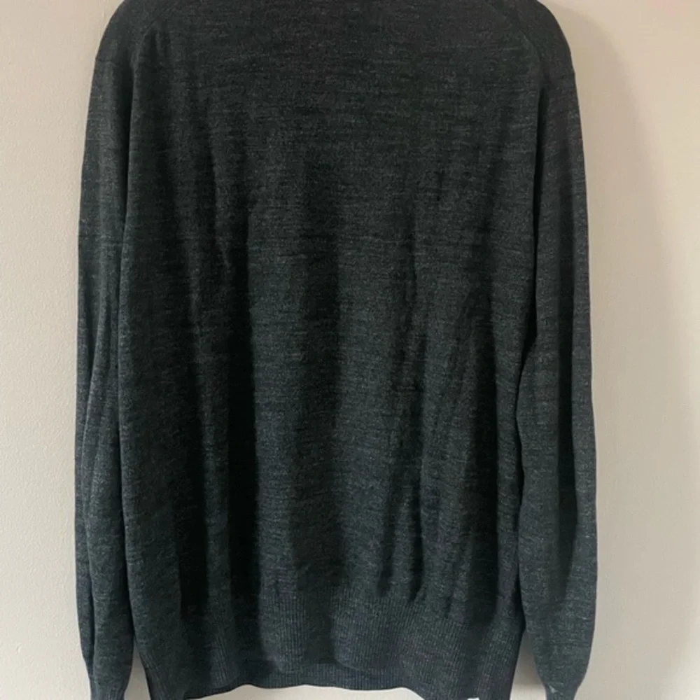 Banana Republic‎ Mens Soft Cotton LS 1/4 Zip Gray Pullover Sweater Size L